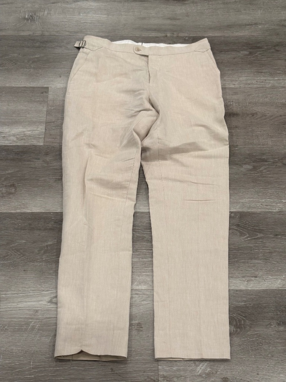 Suitsupply Tessuti Di Sondrio Linen Cotton Pants Mens 32 Ivory Side Adjuster